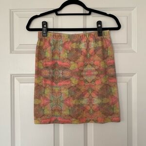 Study NY pink multi knit mini skirt, size Small